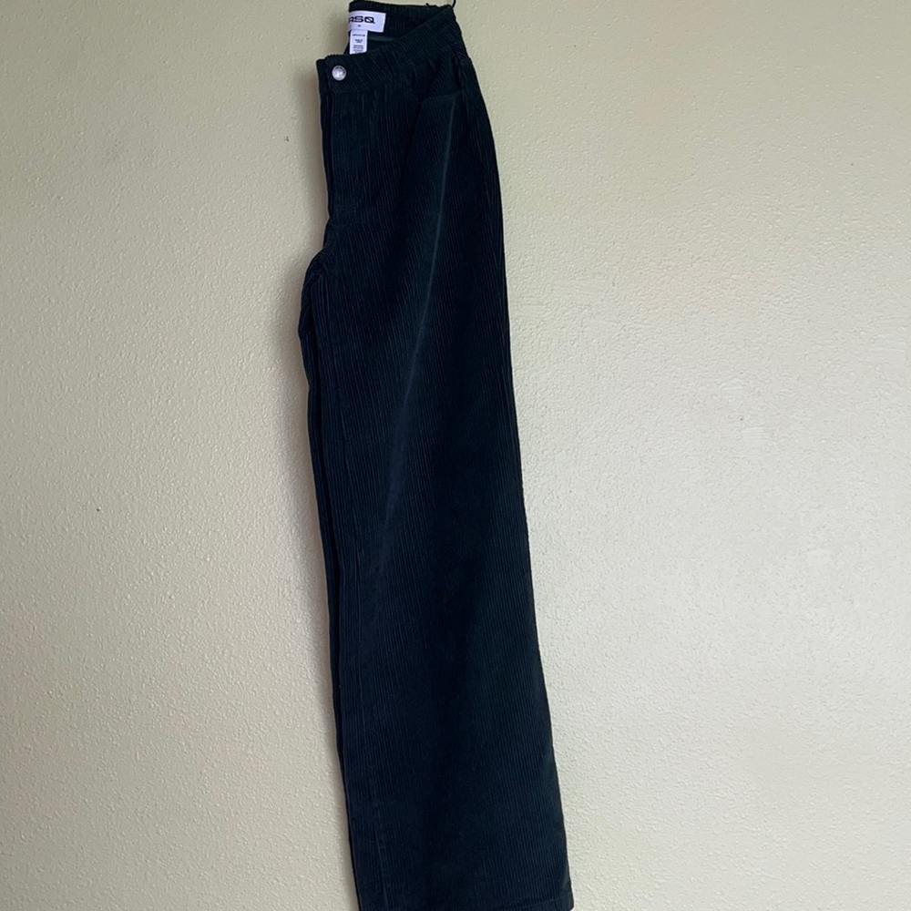 Pacsun Dark Green Corduroy High Waisted Straight Leg Pants